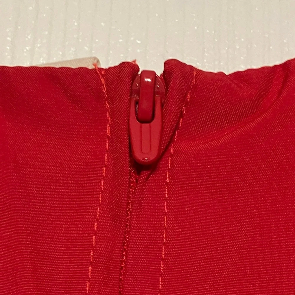 Osh Kosh B’Gosh red girls sleeveless button front zip July 4th Christmas dress